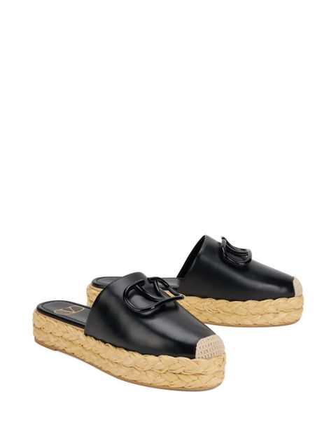 Valentino Garavani logo-detail espadrille mules - Black