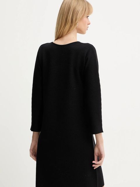 Luisa Spagnoli sukienka wełniana kolor czarny mini prosta 100057