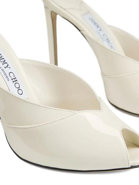 Jimmy Choo 100mm Brigitte peep-toe mules - Neutrals