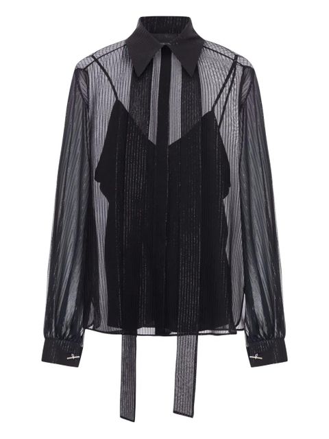 Max Mara striped silk chiffon shirt - Black - zdjęcie produktu nr 1