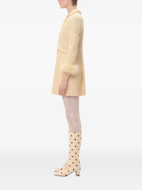 Valentino Garavani feather-trim mini dress - Neutrals - zdjęcie produktu nr 2