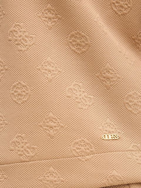 Guess bluza PEONY damska kolor beżowy z kapturem gładka V5YQ04 KBSL2