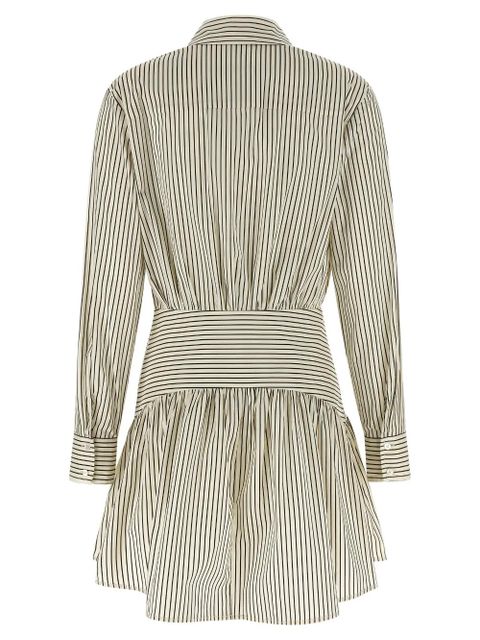 STAUD Rocco striped shirt-collar mini dress - Neutrals
