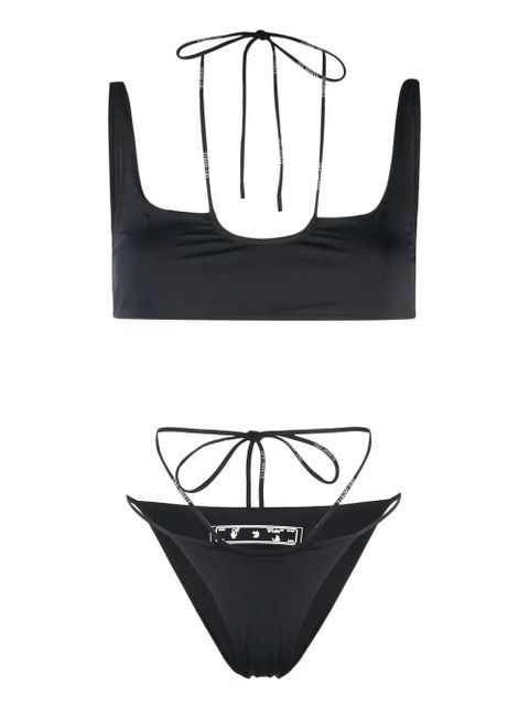 Off-White logo-print two-piece bikini - Black - zdjęcie produktu nr 1