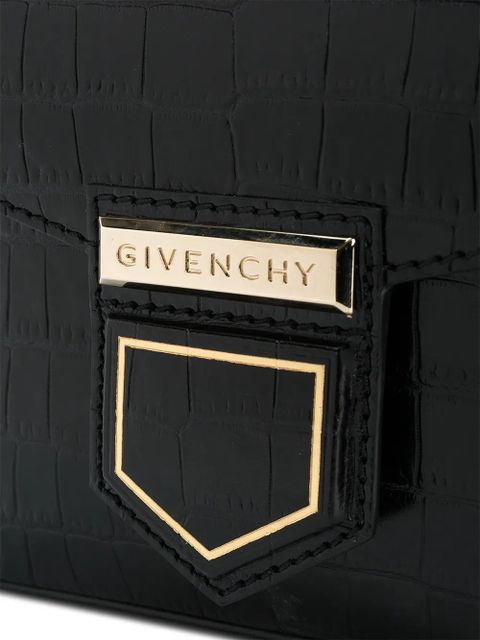 Givenchy Black Croc Nobile mini crossbody bag