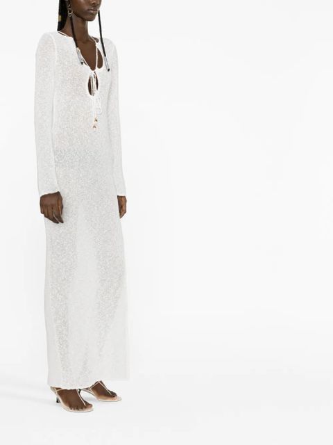 Casablanca cut-out bouclé dress - White