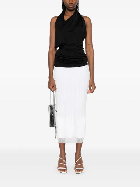 Sportmax ribbed-knit midi skirt - White - zdjęcie produktu nr 2