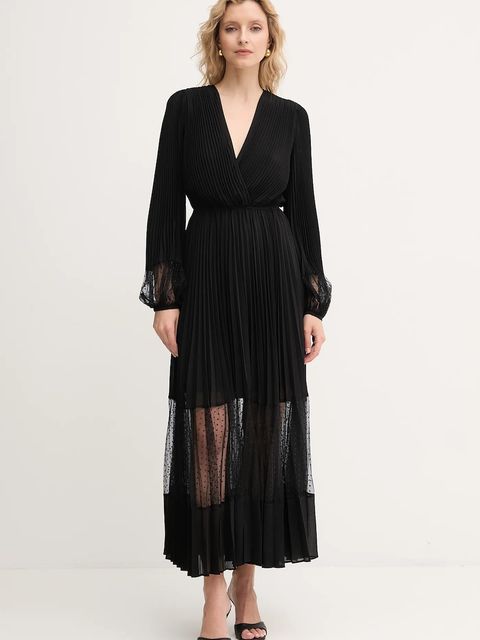 Twinset sukienka kolor czarny maxi rozkloszowana 252TP2641 - zdjęcie produktu nr 1