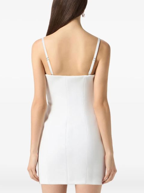 Blumarine logo-embellished slip dress - White