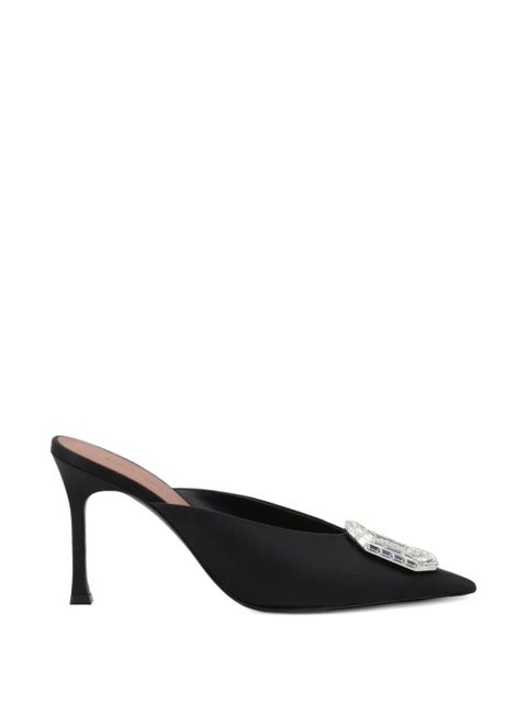 Amina Muaddi crystal-embellished pointed-toe mules - Black - zdjęcie produktu nr 1
