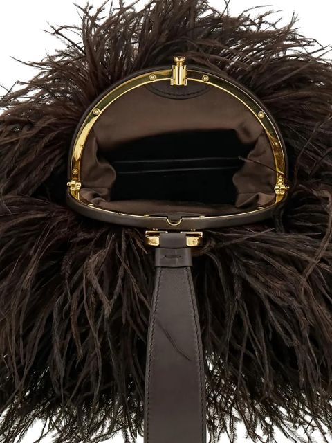 Ferragamo mini feather tote bag - Brown