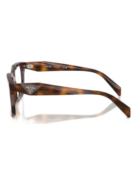 Prada Eyewear geometric-frame glasses - Brown