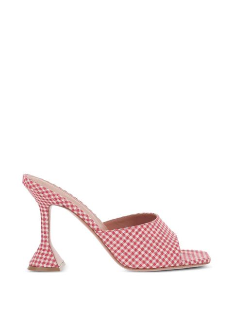 Amina Muaddi Lupita gingham-pattern sandals - Red - zdjęcie produktu nr 1
