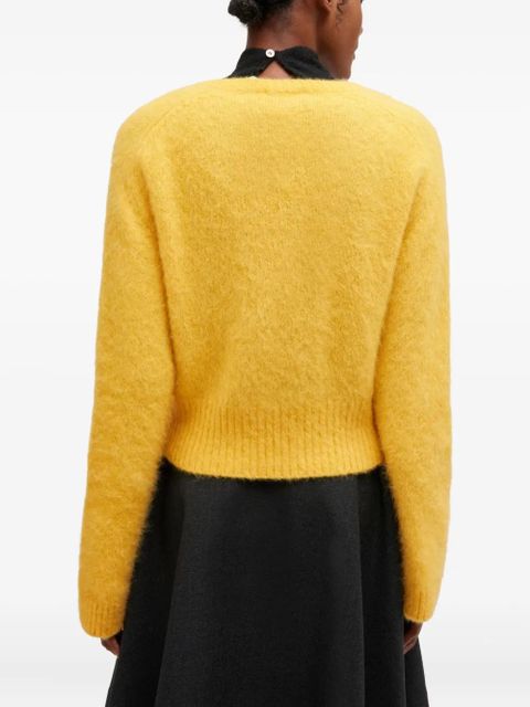 GANNI V-neck ribbed sweater - Yellow