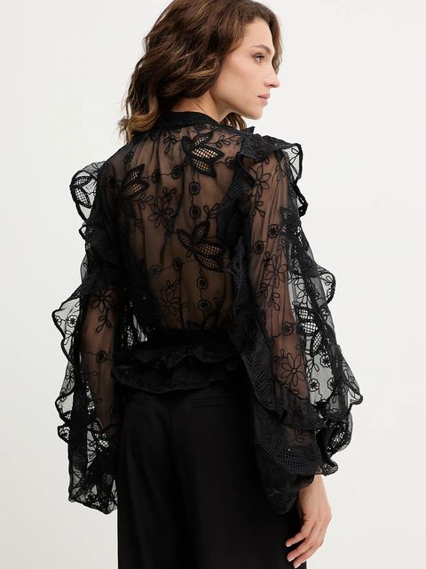 Bardot bluzka damska kolor czarny z aplikacją 59896TB2