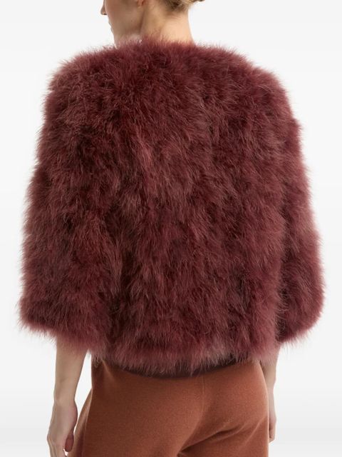 Yves Salomon hook-and-eye-fastening jacket - Red