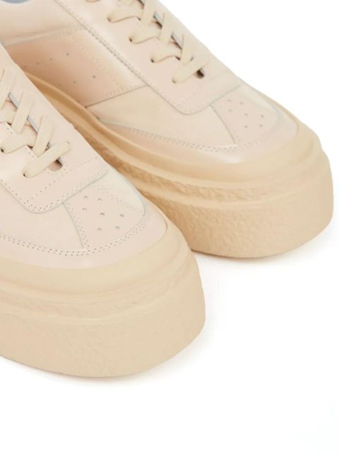MM6 Maison Margiela numbers-motif leather sneakers - Neutrals