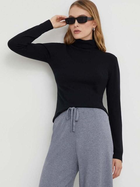 Answear Lab sweter z kaszmirem kolor czarny lekki z golfem - zdjęcie produktu nr 1