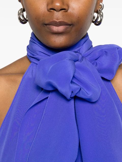 TOM FORD pleated tie neck top - Purple