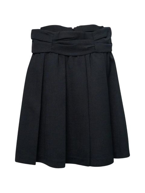 SHUSHU/TONG draped-waist wide-pleat skirt - Blue - zdjęcie produktu nr 1