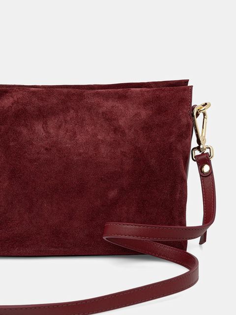 Coccinelle torebka zamszowa BOHEME NEW GEOMET.PATCH kolor bordowy E1.T66.58.01.01