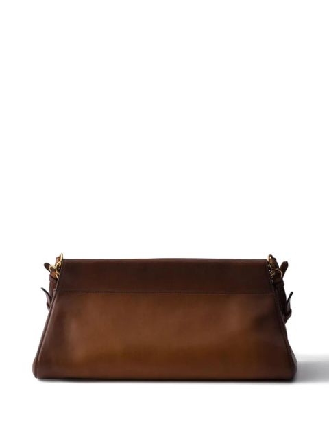 Prada Enchaîné leather buckle-strap shoulder bag - Brown