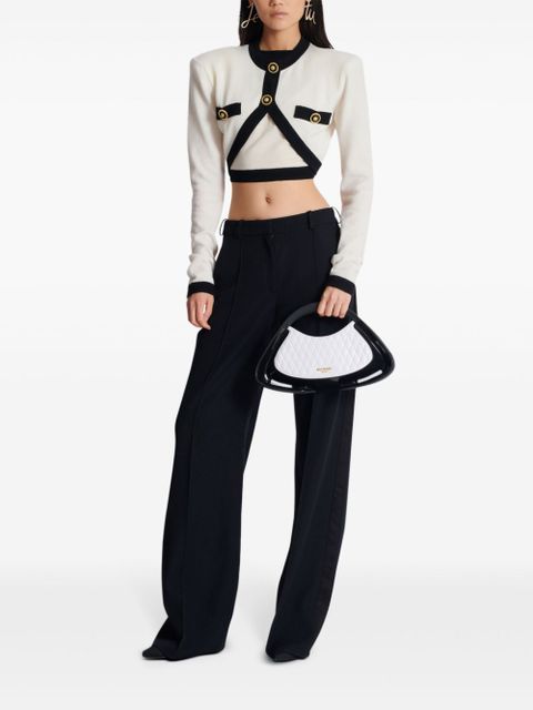 Balmain cropped knit cardigan - White
