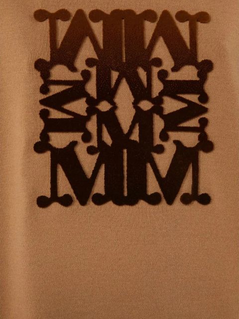 Max Mara velvet-logo hoodie - Brown