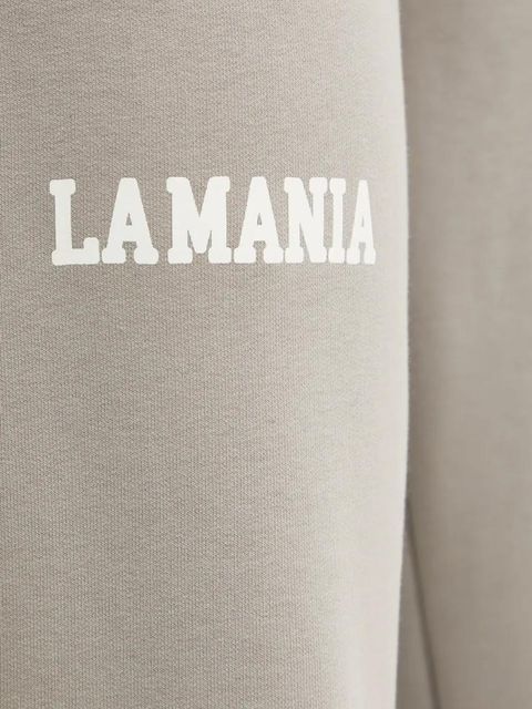 La Mania spodnie dresowe damskie kolor beżowy z nadrukiem SOUL