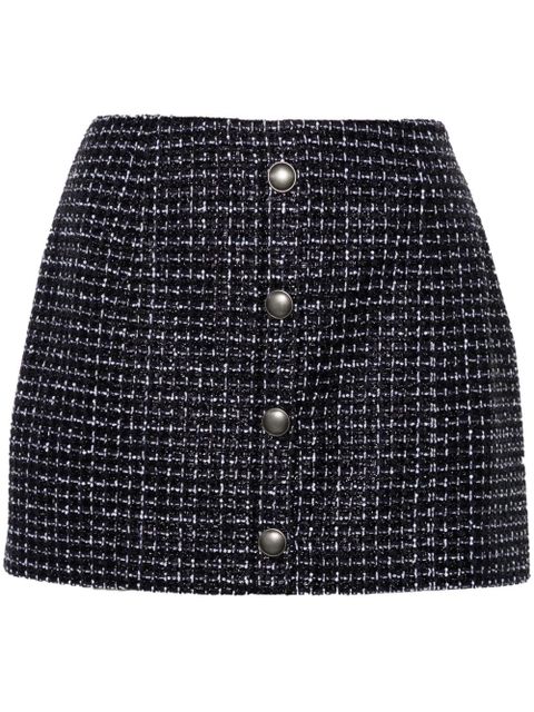 Alessandra Rich metallic-threading tweed skirt - Blue - zdjęcie produktu nr 1