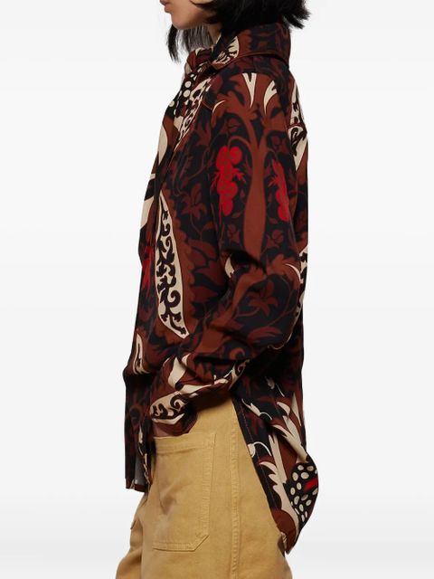 Johanna Ortiz twill printed shirt - Brown