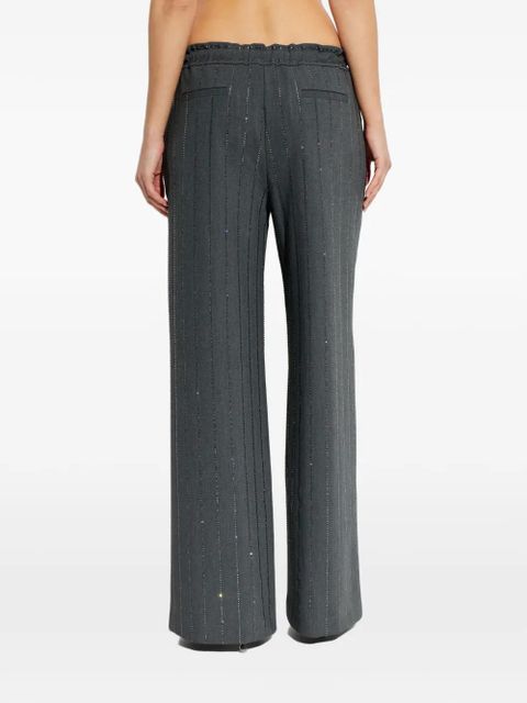 Self-Portrait beaded drawstring trousers - Grey