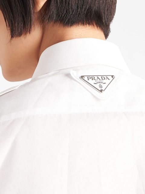 Prada triangle-logo poplin shirt - White