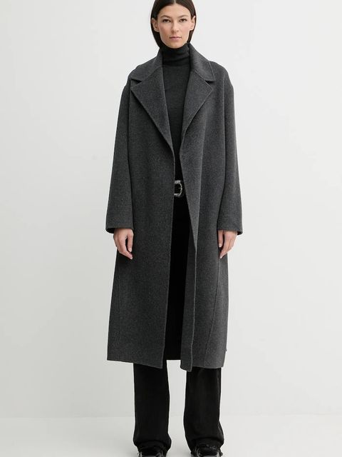 ZADIG&VOLTAIRE płaszcz z dodatkiem wełny kolor szary WWCO01237