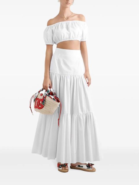 Dolce & Gabbana ruched crop top - White - zdjęcie produktu nr 2