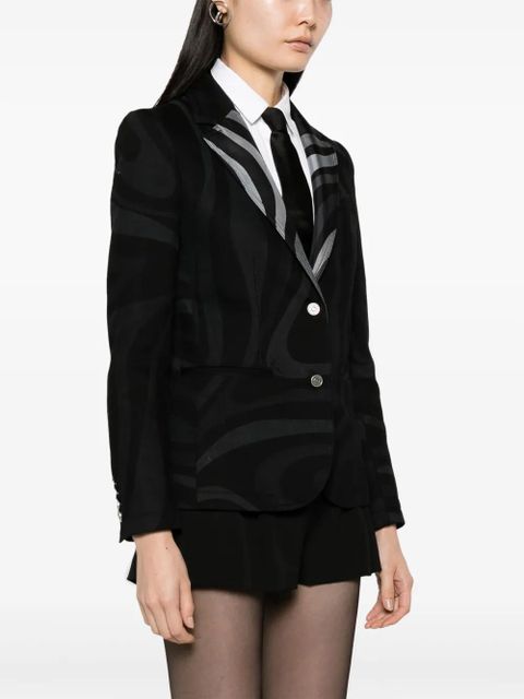 PUCCI Marmo-print single-breasted blazer - Black