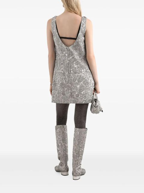 Dolce & Gabbana floral-jacquard mini dress - Silver - zdjęcie produktu nr 2