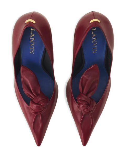 Lanvin knotted pointed-toe pumps - Red