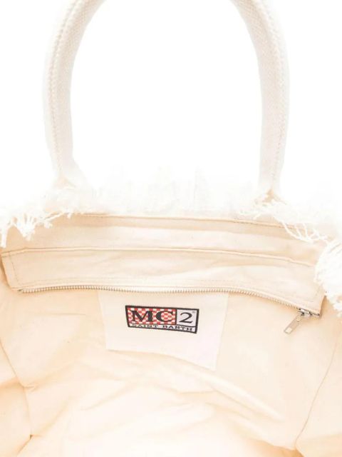 MC2 Saint Barth strass-embellished frayed tote bag - White - zdjęcie produktu nr 2