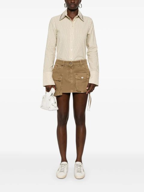 Golden Goose crystal-embellished striped shirt - Neutrals