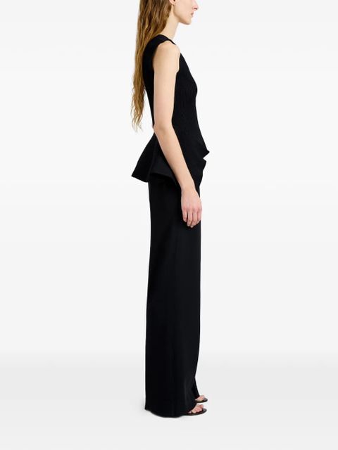 Proenza Schouler Eugenie ribbed V-neck top - Black