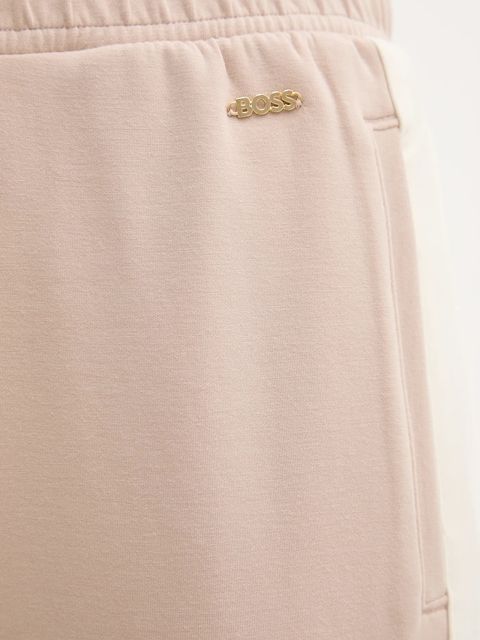 BOSS spodnie dresowe damskie kolor beżowy gładkie 50550717