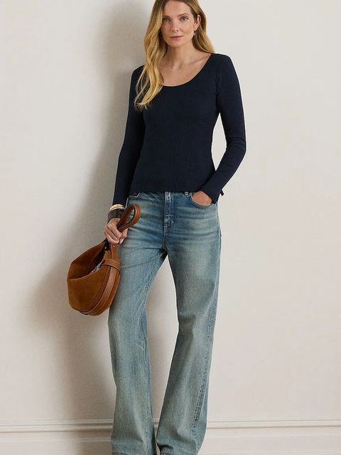 Lauren Ralph Lauren longsleeve kolor granatowy 200980145