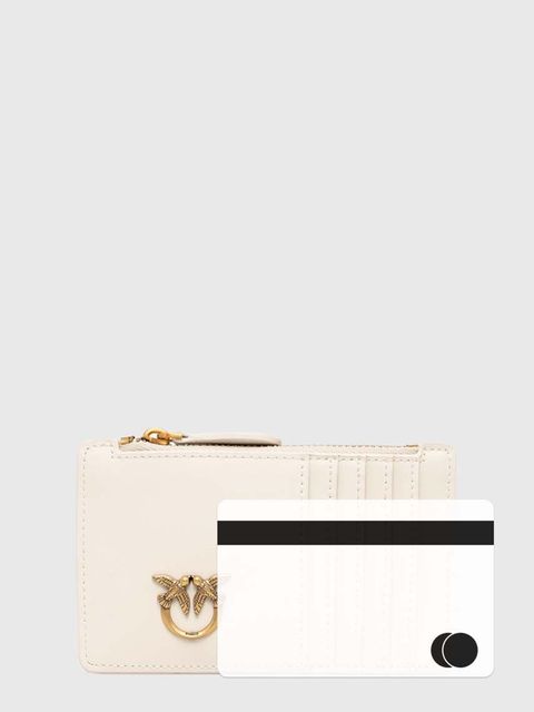 Pinko portfel skórzany damski kolor beżowy 100251.A0F1