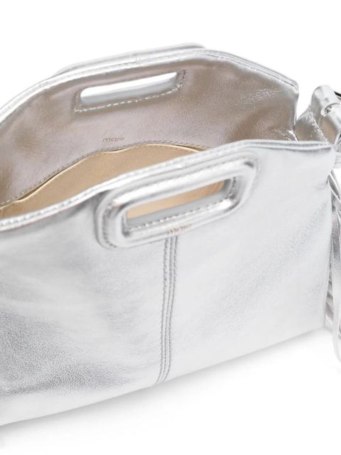Maje Miss M metallic-effect leather mini bag - Silver - zdjęcie produktu nr 2