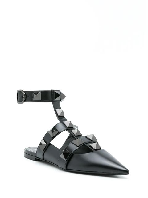 Valentino Garavani Roman Stud flat pumps - Black