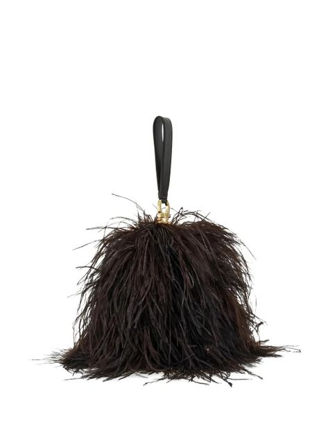 Ferragamo mini feather tote bag - Brown