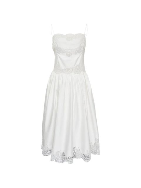 Self-Portrait lace trim midi dress - White - zdjęcie produktu nr 2