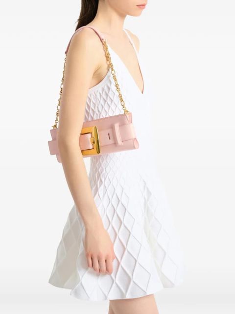 Balmain Anthem smooth leather clutch - Pink