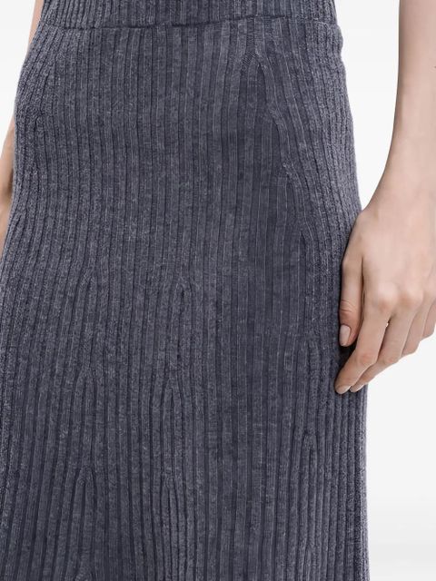 TWINSET ribbed flared midi skirt - Grey